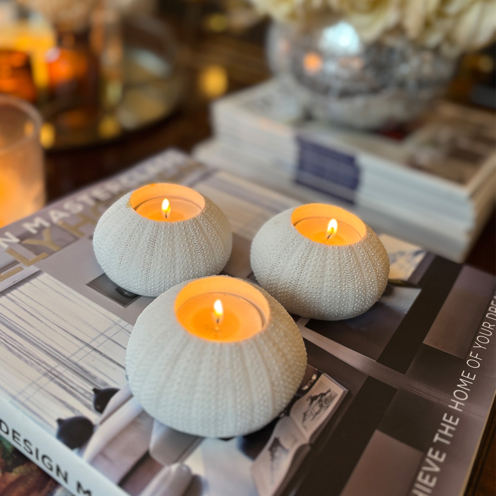 Sea Urchin Candle Holders - Set of 3